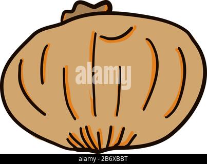 Onion drawing, illustration, vector on white background. Stock Vector
