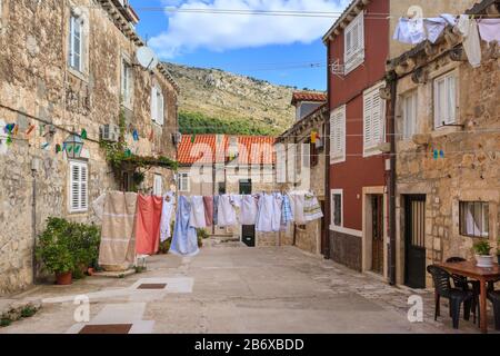 Street scene architecture in the historic Unesco heritage site city of Dobrovnik, Croatia Stock Photo