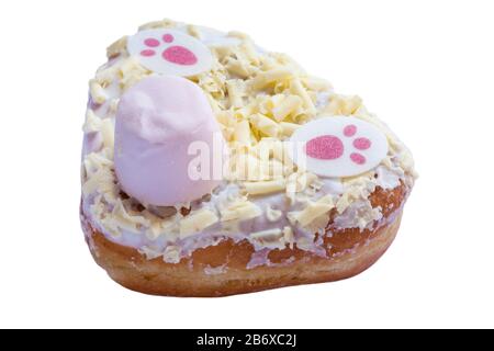 Bunny Bum Doughnut fresh from the bakery at Marks & Spencer  isolated on white background Stock Photo