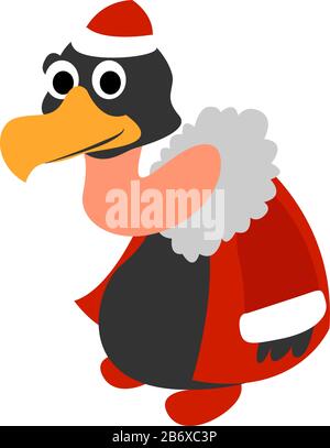 Vulture with suit, illustration, vector on white background. Stock Vector