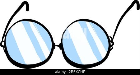 Round glasses, illustration, vector on white background. Stock Vector