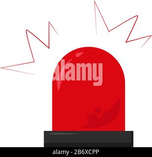 Siren light, illustration, vector on white background. Stock Vector