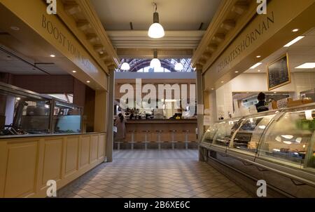 Saluhallen indoor historic fresh food market in central Gothenburg, Sweden Stock Photo