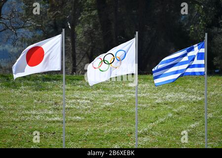 Olympia, Greece. 12th Mar 2020. March 12, 2020 : Olympic flame lighting ceremony for the 2020 Tokyo Olympic Games in Ancient Olympia, Greece. Credit: MATSUO.K/AFLO SPORT/Alamy Live News Stock Photo