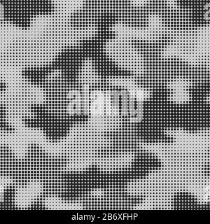 halftone military seamless pattern, vector illustration Stock Vector