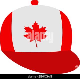 Canadian cap, illustration, vector on white background. Stock Vector
