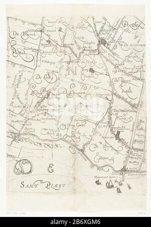 Map of Delfland, 1612 print Map of Delfland. Upstairs in the middle the ...