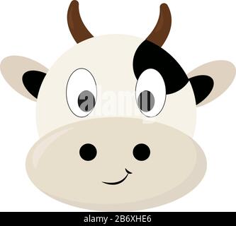 Cows head, illustration, vector on white background. Stock Vector