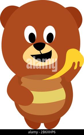 Illustration of friendly Cute Bee eating honey Stock Vector Image & Art ...