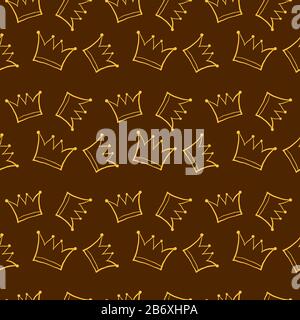 Crowns pattern, illustration, vector on white background. Stock Vector