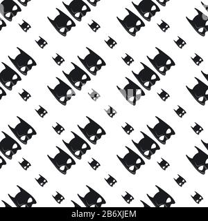 Batman mask pattern, illustration, vector on white background. Stock Vector