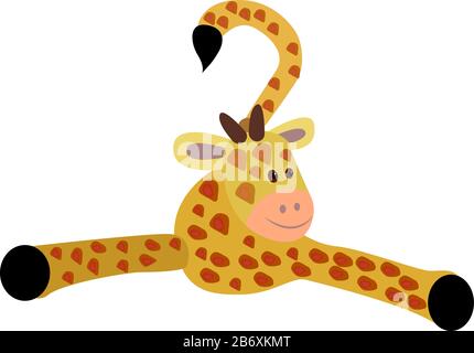 Giraffe dancing, illustration, vector on white background. Stock Vector