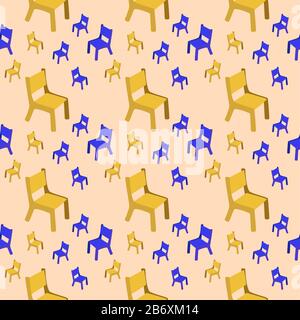 Chair pattern, illustration, vector on white background. Stock Vector