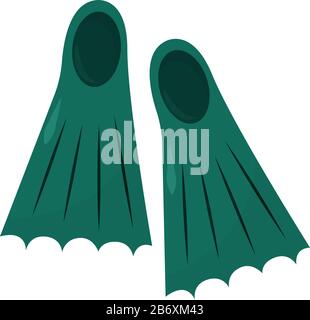 Diving fins, illustration, vector on white background. Stock Vector