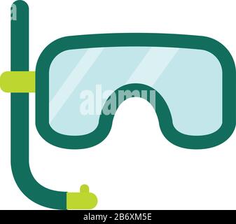 Diving mask, illustration, vector on white background. Stock Vector