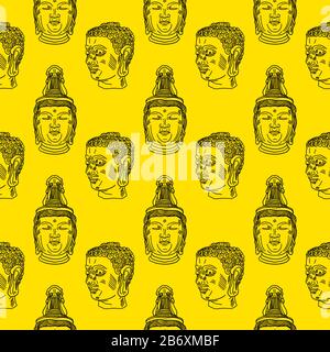 Man head pattern, illustration, vector on white background. Stock Vector