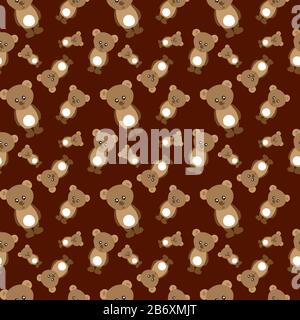 Bears pattern, illustration, vector on white background. Stock Vector