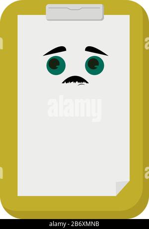 Yellow folder, illustration, vector on white background. Stock Vector