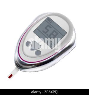 Glucose Meter Medical Electronic Device Vector Stock Vector