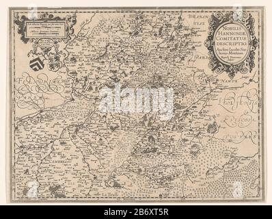 Kaart Van Het Graafschap Henegouwen Nobilis Hannoniae Comitatus Descriptio Titel Op Object Map Of The County