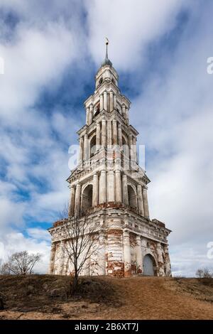 Kalyazin bell tower spring landscape russia Stock Photo