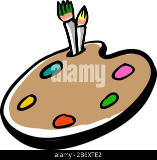 Color pallete drawing, illustration, vector on white background. Stock Vector