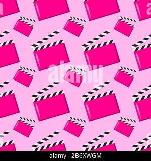 Clapperboard pattern, illustration, vector on white background. Stock Vector