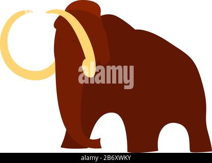Big mammoth, illustration, vector on white background. Stock Vector