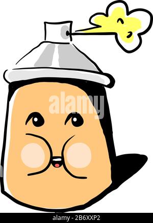 Orange spray bottle, illustration, vector on white background. Stock Vector