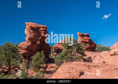 The Steamboat Rock in Colorado Springs, Colorado Stock Photo