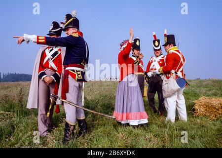 The Battle of Waterloo 175th anniversary re-enactment on June 19th 1990: Stock Photo