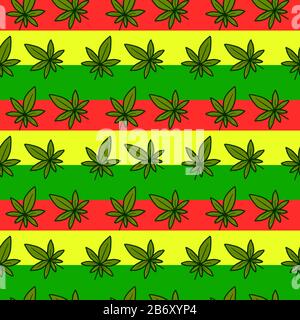 Marijuana pattern, illustration, vector on white background. Stock Vector