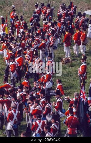 The Battle of Waterloo 175th anniversary re-enactment on June 19th 1990: Stock Photo