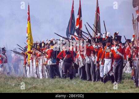 The Battle of Waterloo 175th anniversary re-enactment on June 19th 1990: Stock Photo