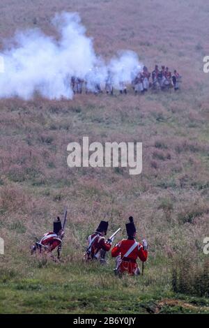 The Battle of Waterloo 175th anniversary re-enactment on June 19th 1990: Stock Photo