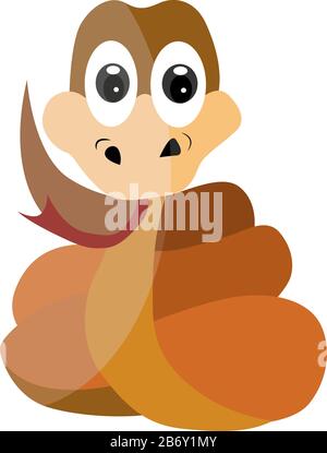 Orange snake cartoon character isolated on white background ...