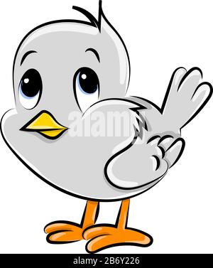 Little sparrow, illustration, vector on white background. Stock Vector