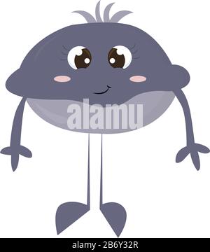 Purple monster, illustration, vector on white background. Stock Vector