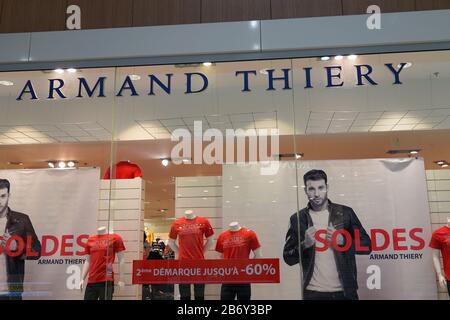 A shop sign of ARMAND THIERRY on July 12 2021 in Cannes France