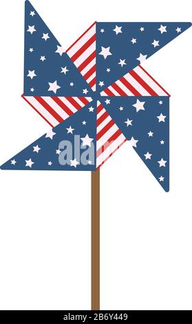 Small windmill, illustration, vector on white background. Stock Vector