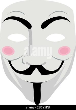 Anonymous mask, illustration, vector on white background. Stock Vector