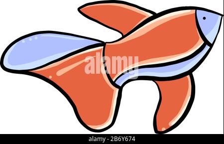 Clown fish, illustration, vector on white background. Stock Vector