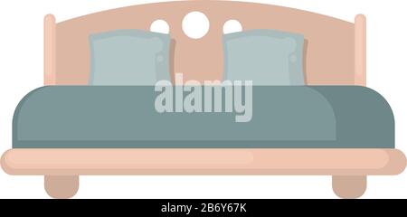 Big bed, illustration, vector on white background. Stock Vector
