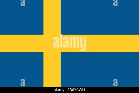 Flag of Sweden - Swedish flag standard ratio - true RGB color mode Stock Photo