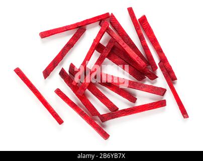 Fresh beetroot sticks isolated on white background Stock Photo