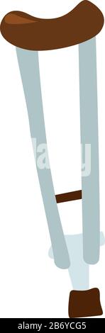 Cane for disabled, illustration, vector on white background. Stock Vector