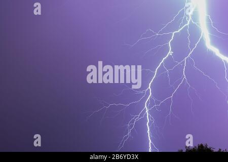 Huge lightning over the sky Stock Photo
