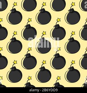 Bombs pattern, illustration, vector on white background. Stock Vector