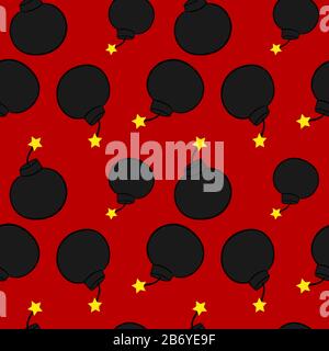 Bombs wallpaper, illustration, vector on white background. Stock Vector