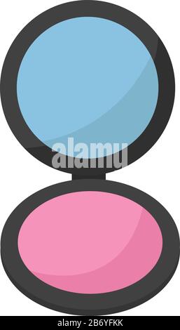 Blush makeup, illustration, vector on white background. Stock Vector